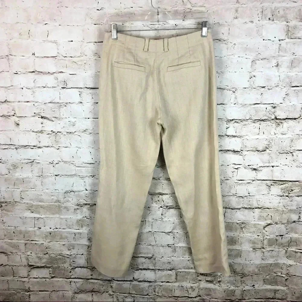 Anthropologie Elevenses Stovepipe Beige Crops Sz 0 - Picture 6 of 7